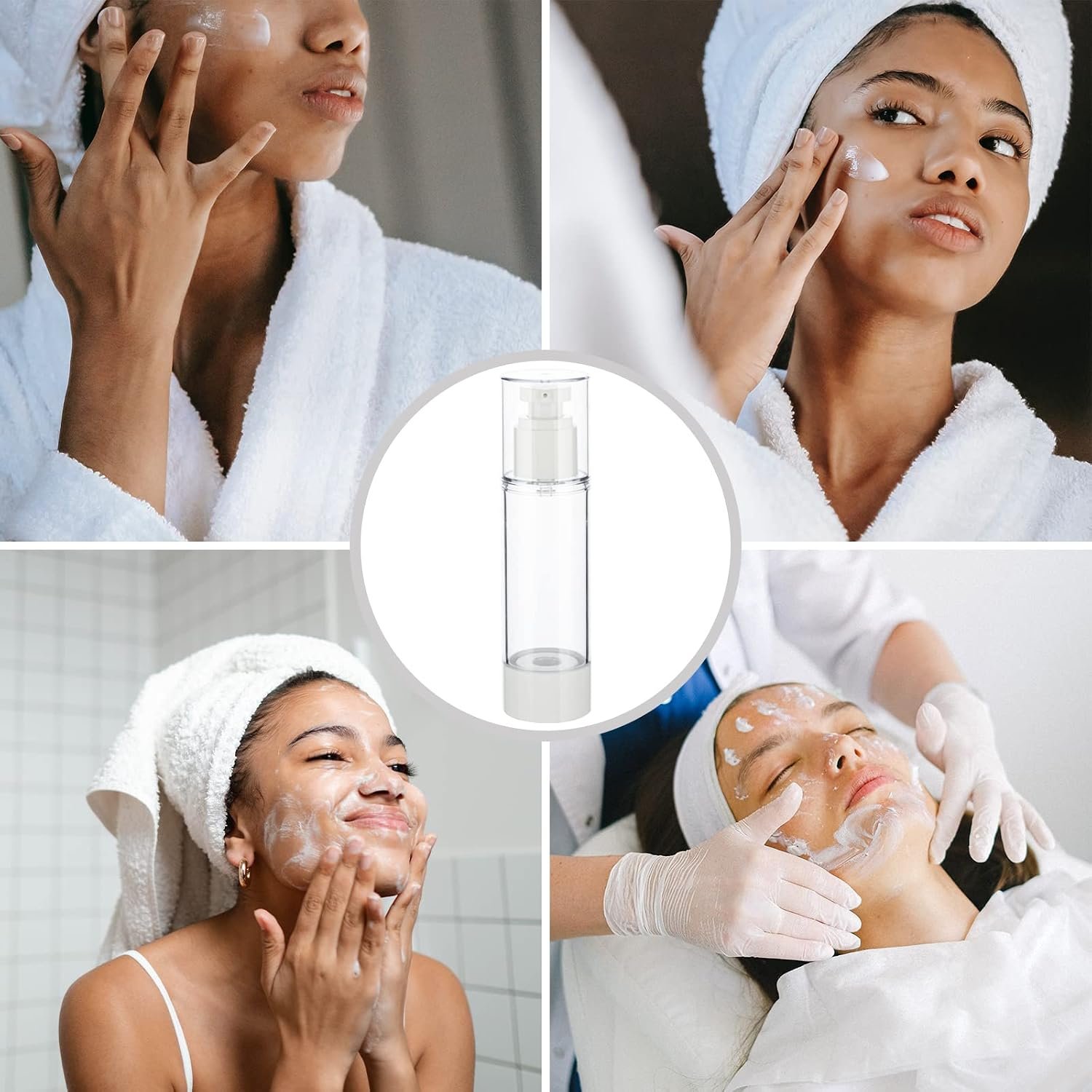 0.5OZ/15ML Clear Airless Pump Bottles, Lotion Dispenser Travel with Pump, Vacuum Plastic Travel Size Lotion Bottle for Foundation, Creams, Cosmetic(3 Pack) - Image 7