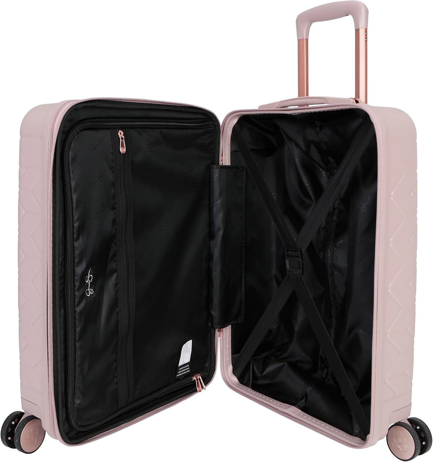 Jessica Simpson Aris 20" Expandable 8-Wheel Spinner Carry On Luggage Suitcase, Adobe Rose - Image 6
