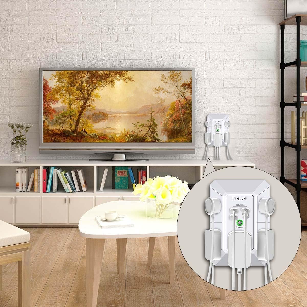 Wall Charger, Surge Protector, QINLIANF 5 Outlet Extender with 4 USB Ports | 1680 Joues, 3-Sided Power Strip, Multi Plug Wall Outlet Adapter Spaced for Home Travel Office - Image 4