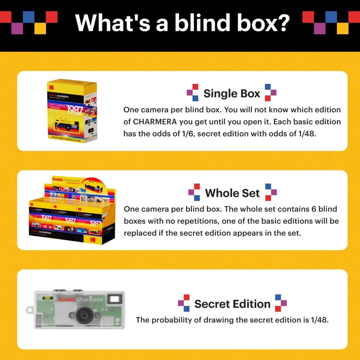 KODAK CHARMERA Keychain Digital Camera Blind Box Single Box (1PC),Mini Camera,Digicam,Video Recording,Bag Charm,1.6 Megapixels,Micro SD Card Slot,for Beginners Teens and Adults - Image 3