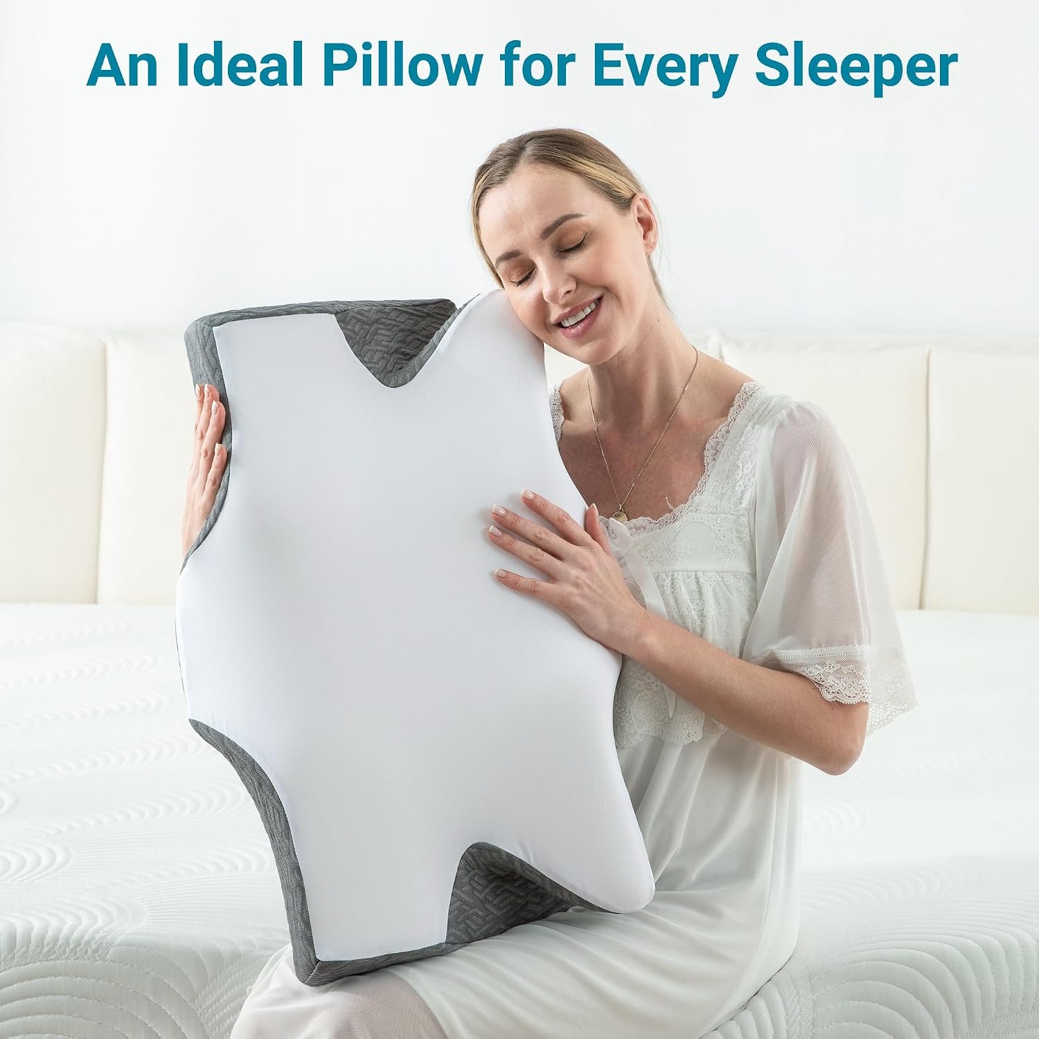 Elviros Cervical Neck Memory Foam Pillow with Removable Cooling Pillowcase | Ergonomic Orthopedic Bed Pillows for Neck Pain Relief, Neck and Shoulder Support, Suitable for Side Back Stomach Sleepers - Image 9