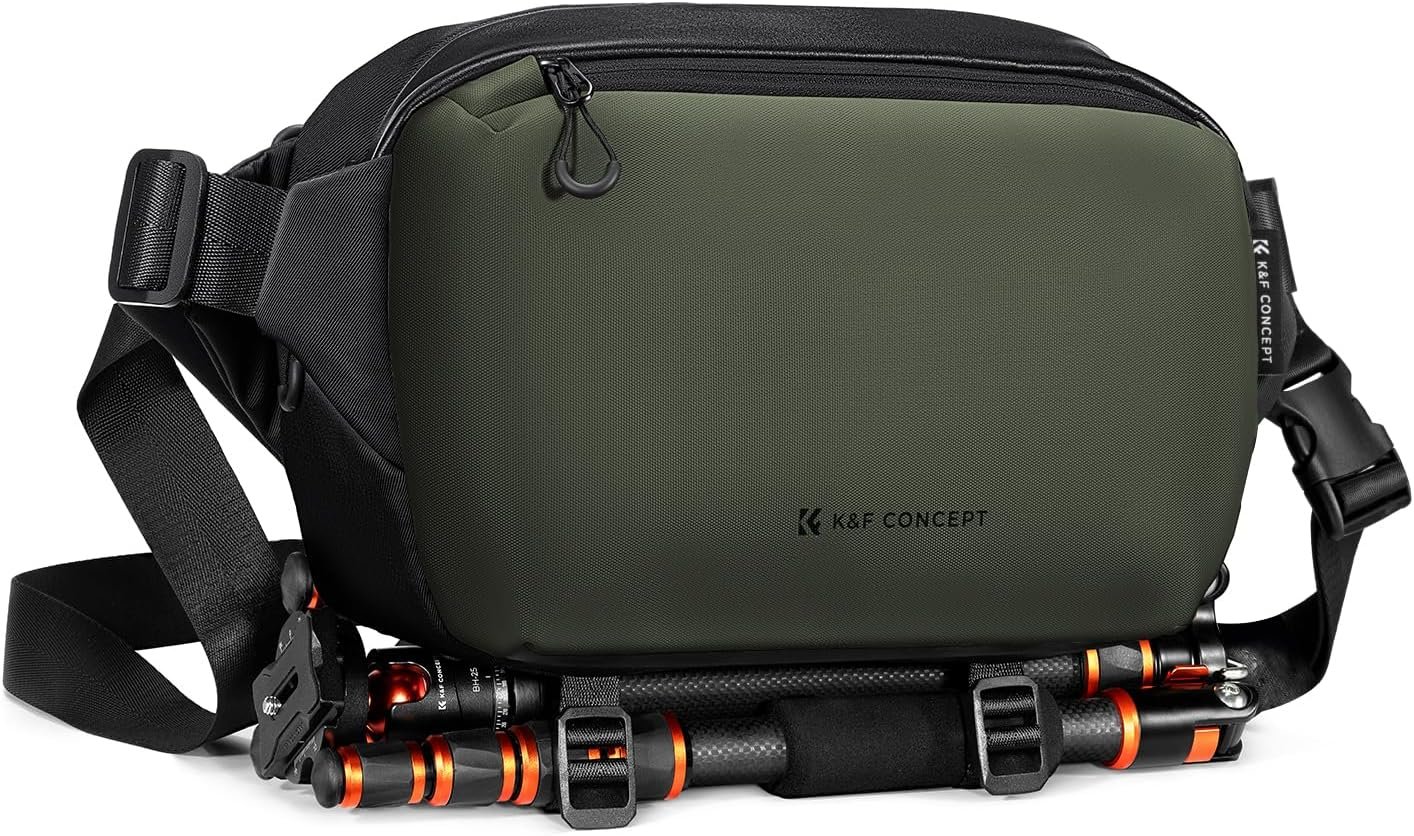 K&F CONCEPT 2 in 1 Camera Sling Bag, Everyday Shoulder Bag | Multifunction Photography Compact Crossbody DSLR Portable Bag, Compatible for Canon/Nikon/Sony, BS01