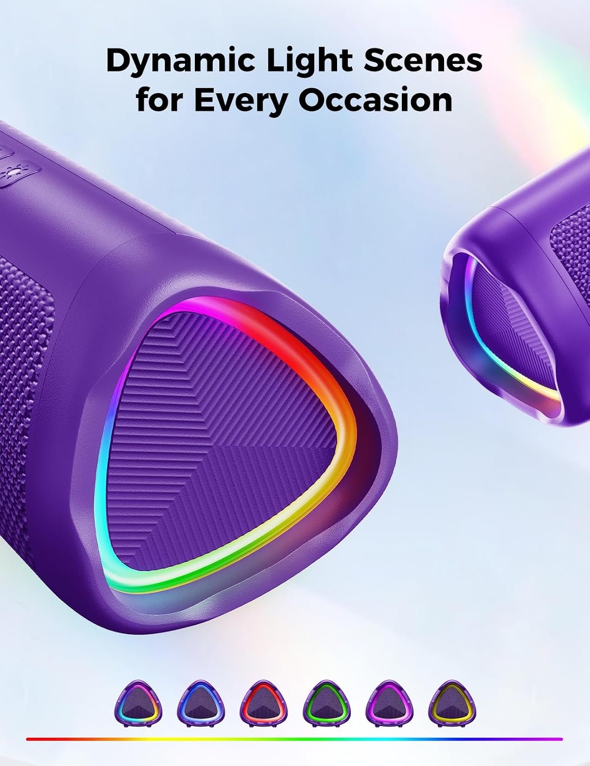 Bluetooth Speaker, 20W HD Sound, Portable Wireless, IPX5 Waterproof, Up to 24H Playtime, TWS Pairing, for Home/Party/Outdoor/Camping/Beach Essentials, Electronic Gadgets, Birthday Gift (Purple) - Image 3