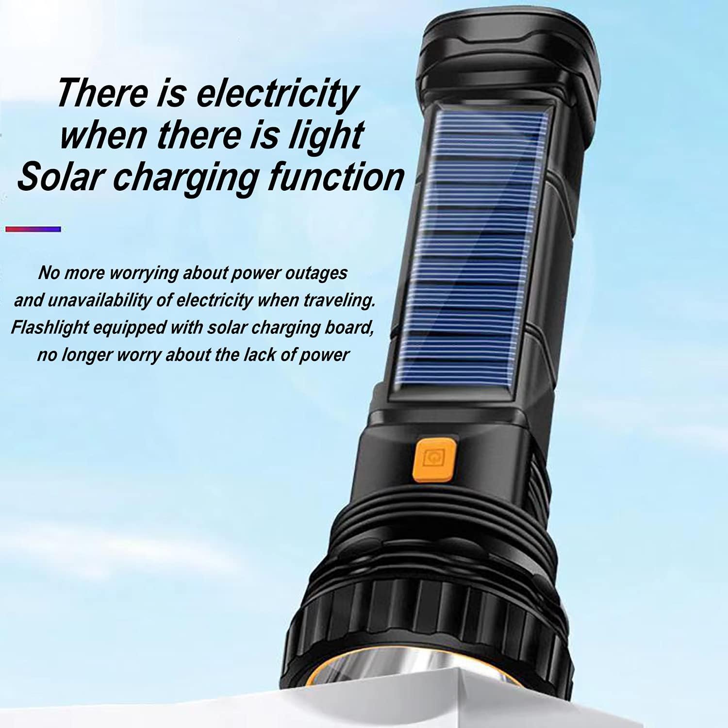 E-SHIDAI Solar Flashlight, Rechargeable flashlights for Camping, Home | Solar Power And Rehargeable ,Emergency Survival Flashlight for Disaster weather and other power outage scenarios - Image 3