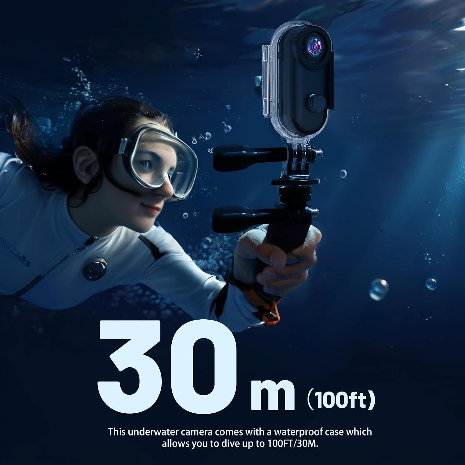 4K Mini WiFi Action Camera 128GB Thumb POV Portable Body Cam Wearable Video Recorder with IPX7 Waterproof Underwater Camcorder, Helmet Mount, Magnetic Sport DV for Bike Cycling, Pet, Vlogging(Black) - Image 4