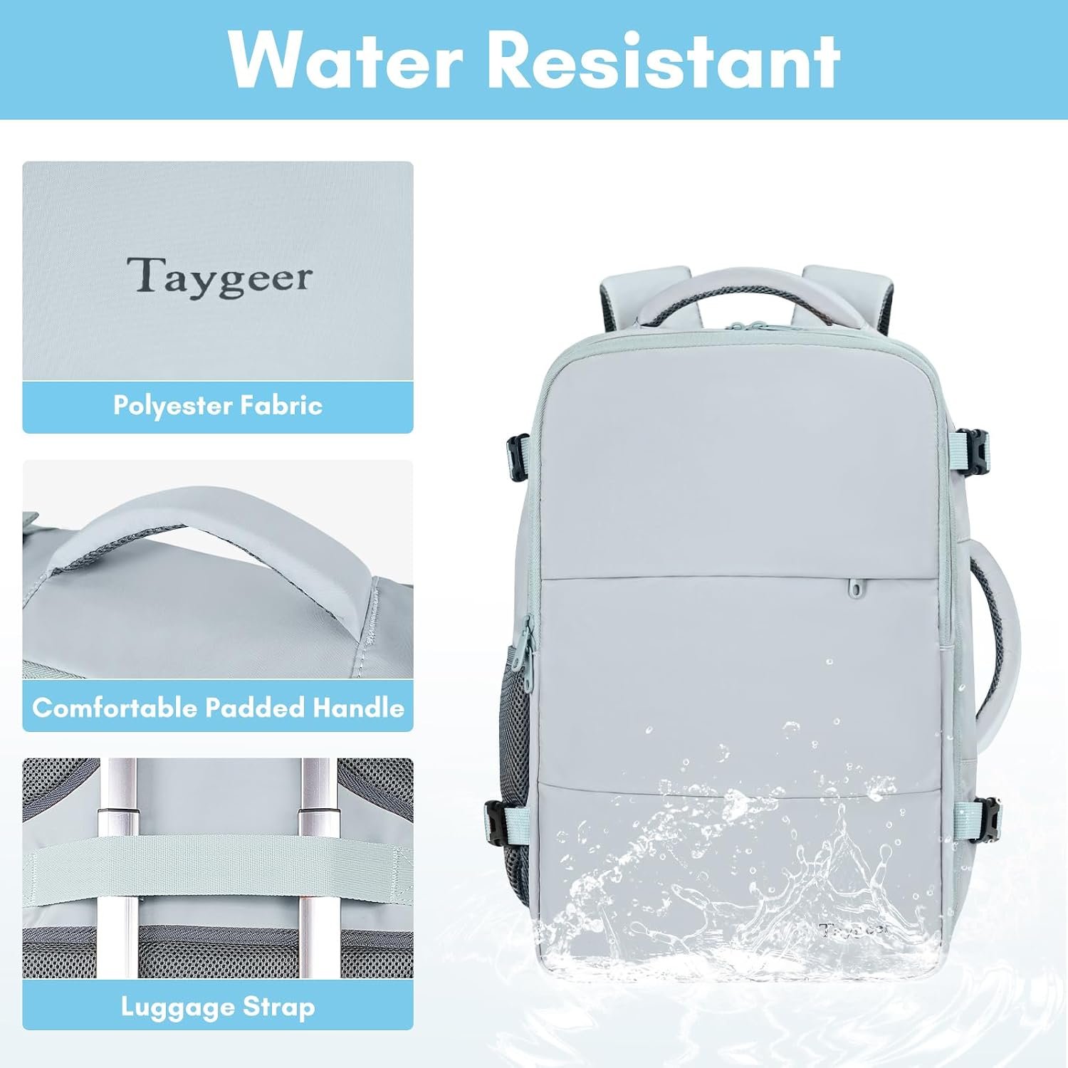 Taygeer Carry On Backpack, Underseat 35l Travel Backpack for Women | Airline Approved Personal Item Travel Bag With Shoe Compartment, Casual Daypack Gifts for Friend Hiking Outdoor Weekend,Blue - Image 7