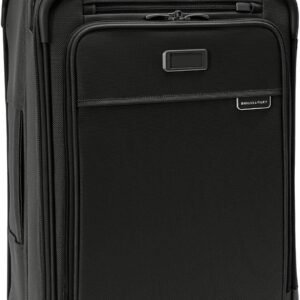 Briggs & Riley Essential 22" Carry On Expandable Spinner - Luggage for Travel, Suitcases with Wheels, Softside Rolling Bag for Men & Women, Self-Repairing Zipper - Baseline Collection, Black