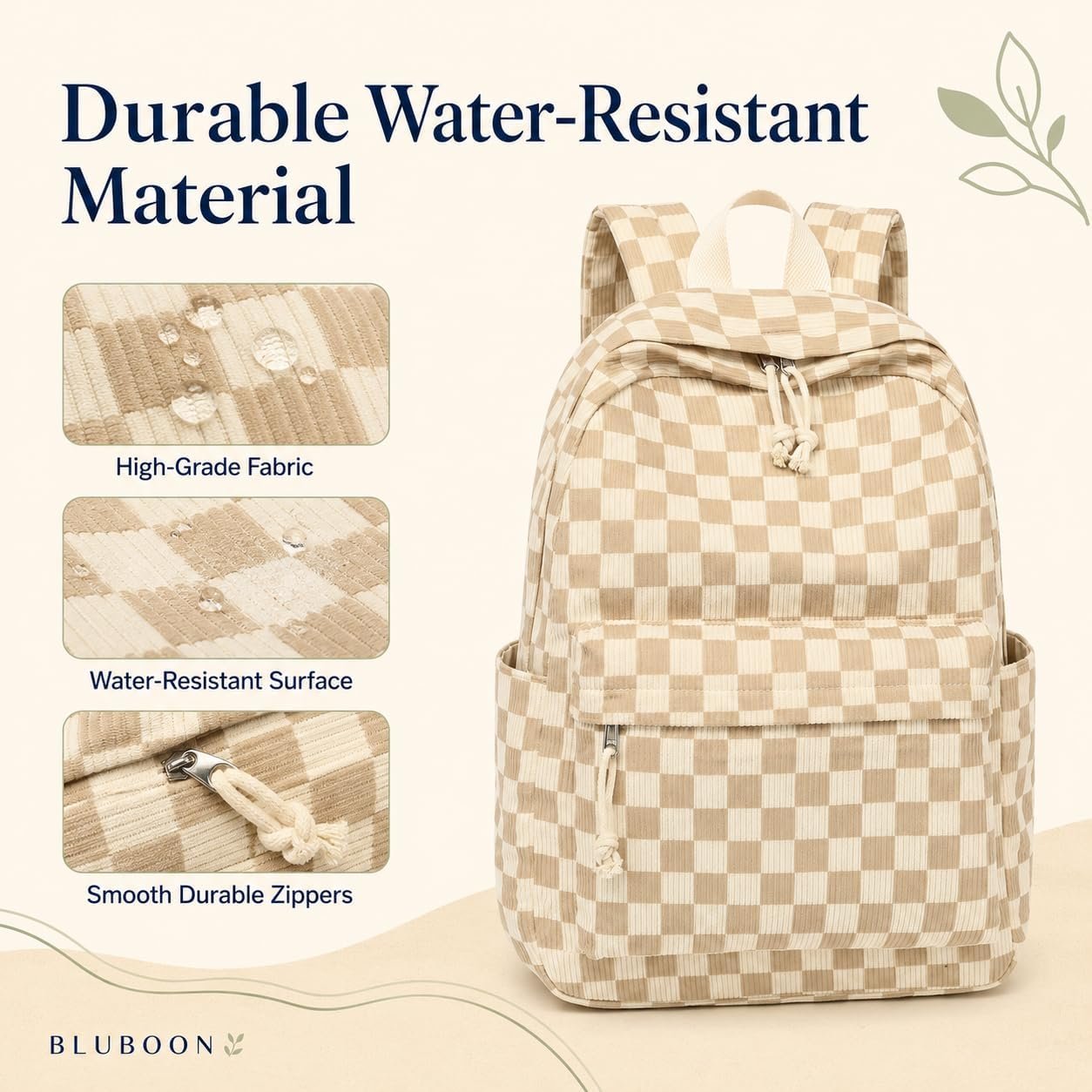 Bluboon School Backpack for Teen Girls Bookbags Elementary High School Corduroy Laptop Bags Women Travel Daypacks - Image 6
