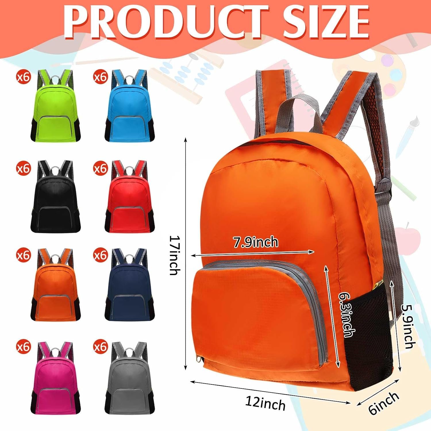 Patelai 48 Pcs 17" Backpacks in Bulk for School Kids Wholesale Bookbags Lightweight Back Pack for Girls Boys Outdoor Travel(Stylish Color) - Image 2