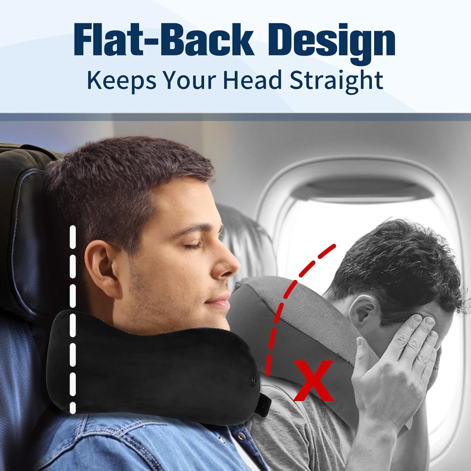 Cirorld Neck Pillow for Traveling, Travel Pillows for Airplanes Black | 100% Memory Foam Travel Neck Pillow, Adjustable Flight Pillow, Portable Plane Accessories with Eye Mask, Earplugs, Carry Bag - Image 4