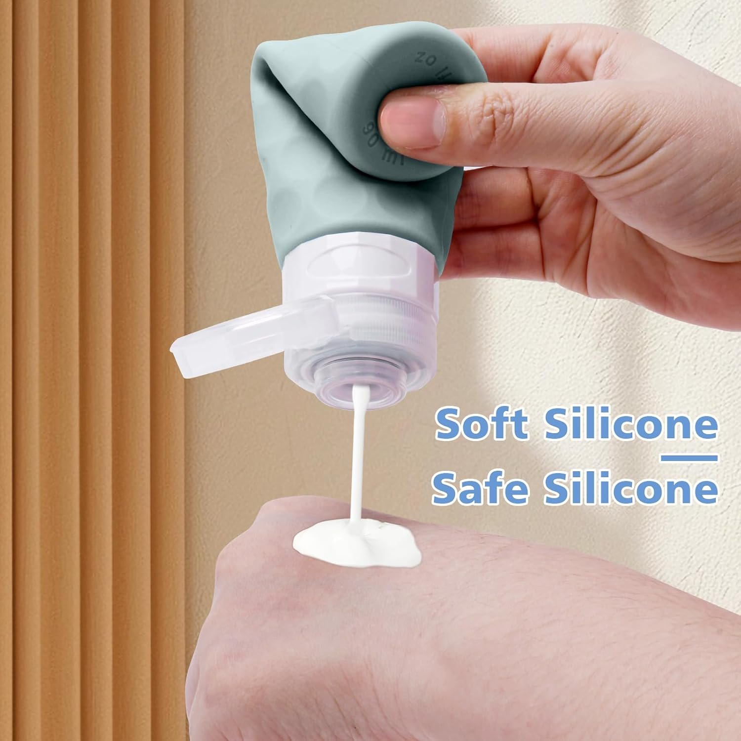 Silevoler Travel Bottles for Toiletries, Silicone Travel Size Containers | Polka-Dot Pattern TSA Approved BPA Free Silicone Leak Proof Refillable Squeezable Shampoo And Conditioner Bottles - Image 5