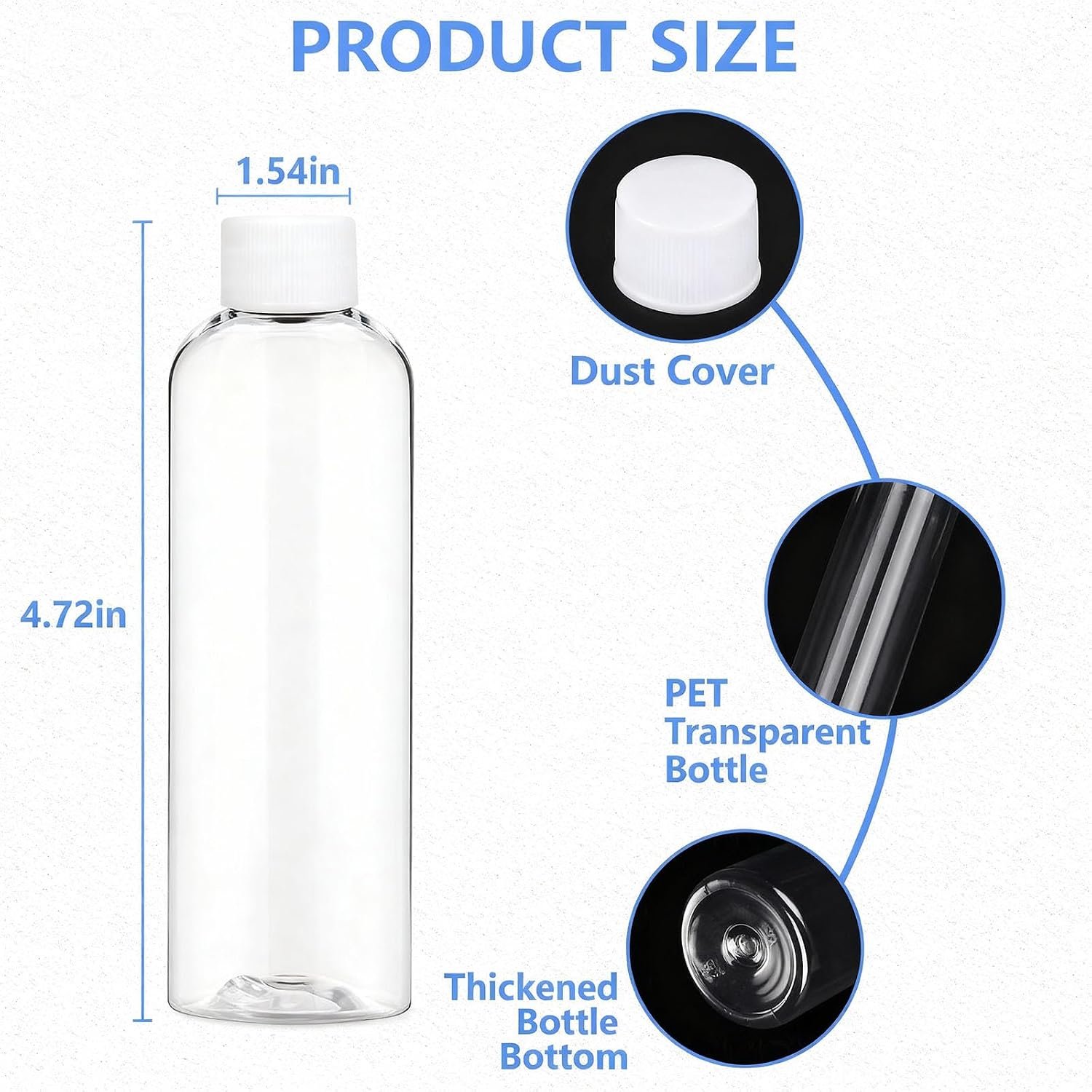 4 Pack 3.4 Oz (100ml) Clear Plastic Shot Bottles with caps | Travel Bottles for Health, Immunity, Wellness, Samples - Perfect for Ginger Juice & Personal Care on the Go - Image 2