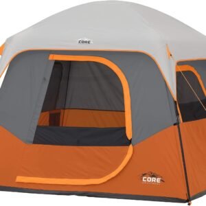 CORE Tent for Family Camping | 4 Person & 6 Person Portable Camp Tent with Carry Bag for Outdoor Car Camping | Included Gear Loft Organizer for Camp Accessories