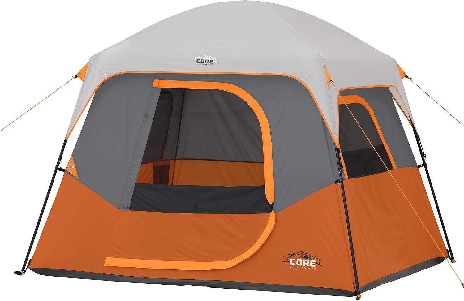 CORE Tent for Family Camping | 4 Person & 6 Person Portable Camp Tent with Carry Bag for Outdoor Car Camping | Included Gear Loft Organizer for Camp Accessories