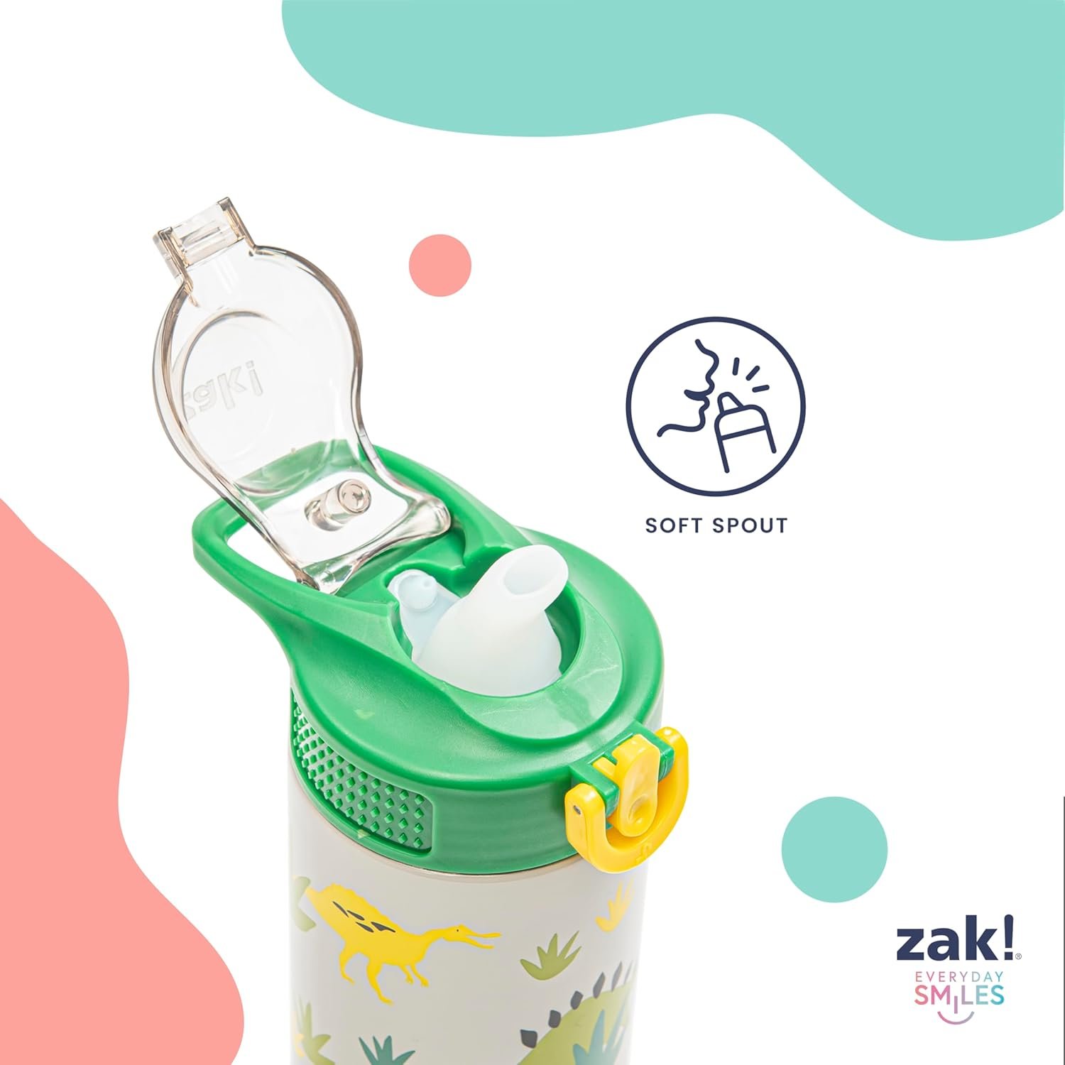 Zak Designs Disney Moana Sage 14oz Leak-Proof Straw Kids Water Bottle | BPA Free, Insulated Stainless Steel, Cupholder Friendly, Dishwasher Safe, Easy to Clean, Lid Lock, For School, Home, Travel - Image 4