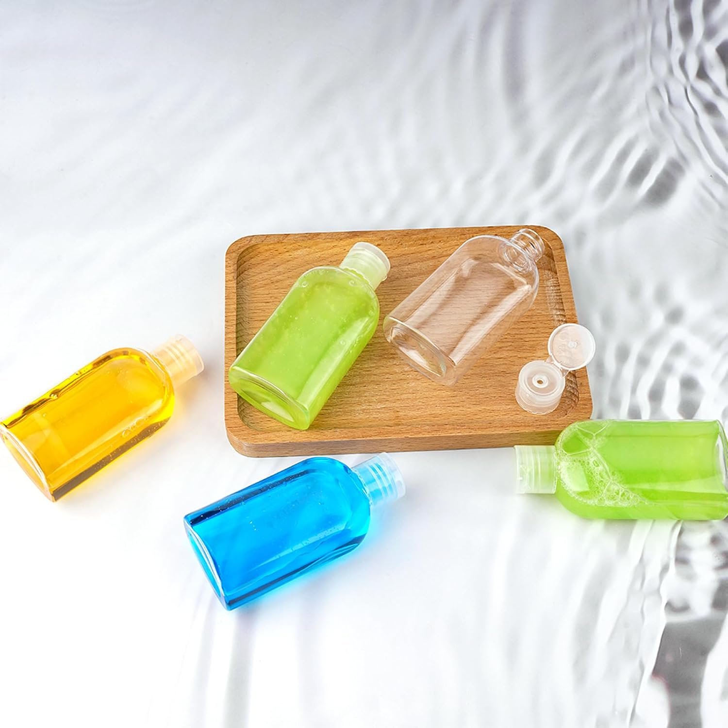 Travel Bottles for Toiletries 5-Pack Squeeze Bottle with Flip Caps | Refillable Leak Proof TSA Approved 3.4oz/100ml Small Bottles for Shampoo, Conditioner, Lotion and Cosmetics - Image 3