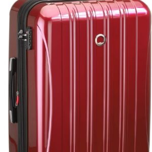 DELSEY PARIS Helium Aero Hardside Expandable Luggage with Spinner Wheels, Brick Red, Checked-Medium 24 Inch