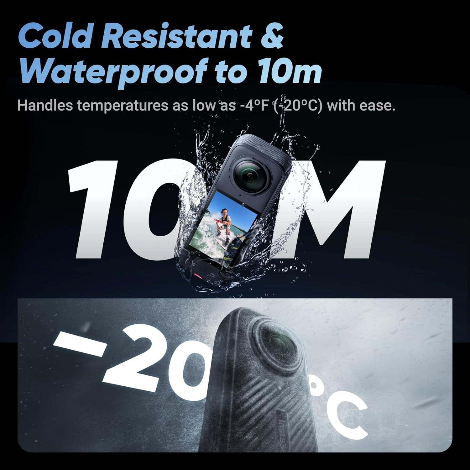 Insta360 X4 Standard Bundle - Waterproof 8K 360 Action Camera, 4K Wide-Angle Video, Invisible Selfie Stick Effect, Removable Lens Guards, 135 Min Battery Life, AI Editing, Stabilization - Image 6