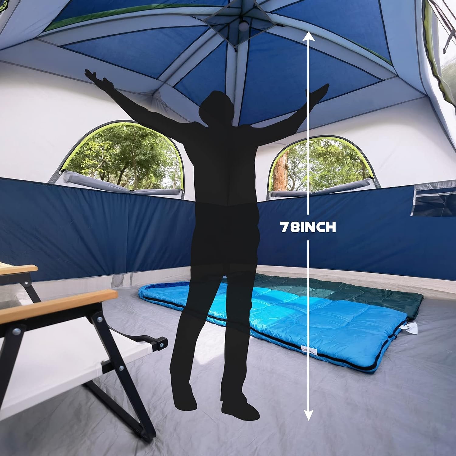 UNP 6 Person Tents for Camping Waterproof Family Cabin Tent with Rainfly | Easy Setup Windproof Double Layer Camping Tent with 1 Mesh Door & 5 Large Mesh Windows 10'X9'X78in(H) - Image 3