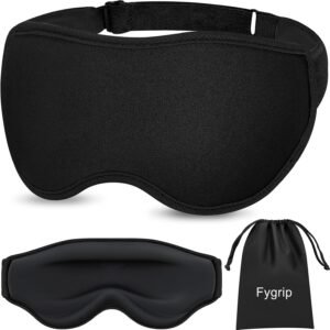 3D Eye Mask Sleep Mask for Men & Women, Black | 100% Pressure-Free & Light Block-Out Eye Mask for Sleep with Easy Adjustable Strap, Night Eye Cover for Travel