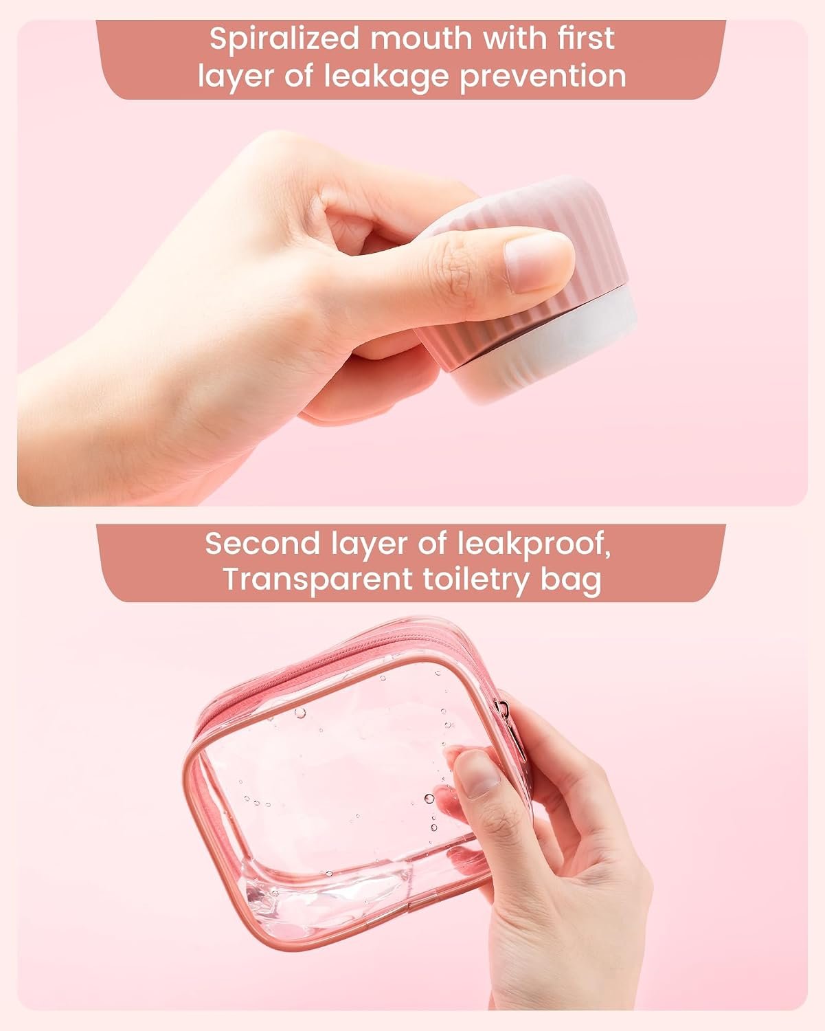 Mrsdry Travel Containers for Toiletries 4 Pack, TSA Approved Travel Size Toiletries, Portable Size Containers, With Clear Bag Leak Proof Silicone Jars, Essentials Creams Jars Carrying Small Items - Image 8