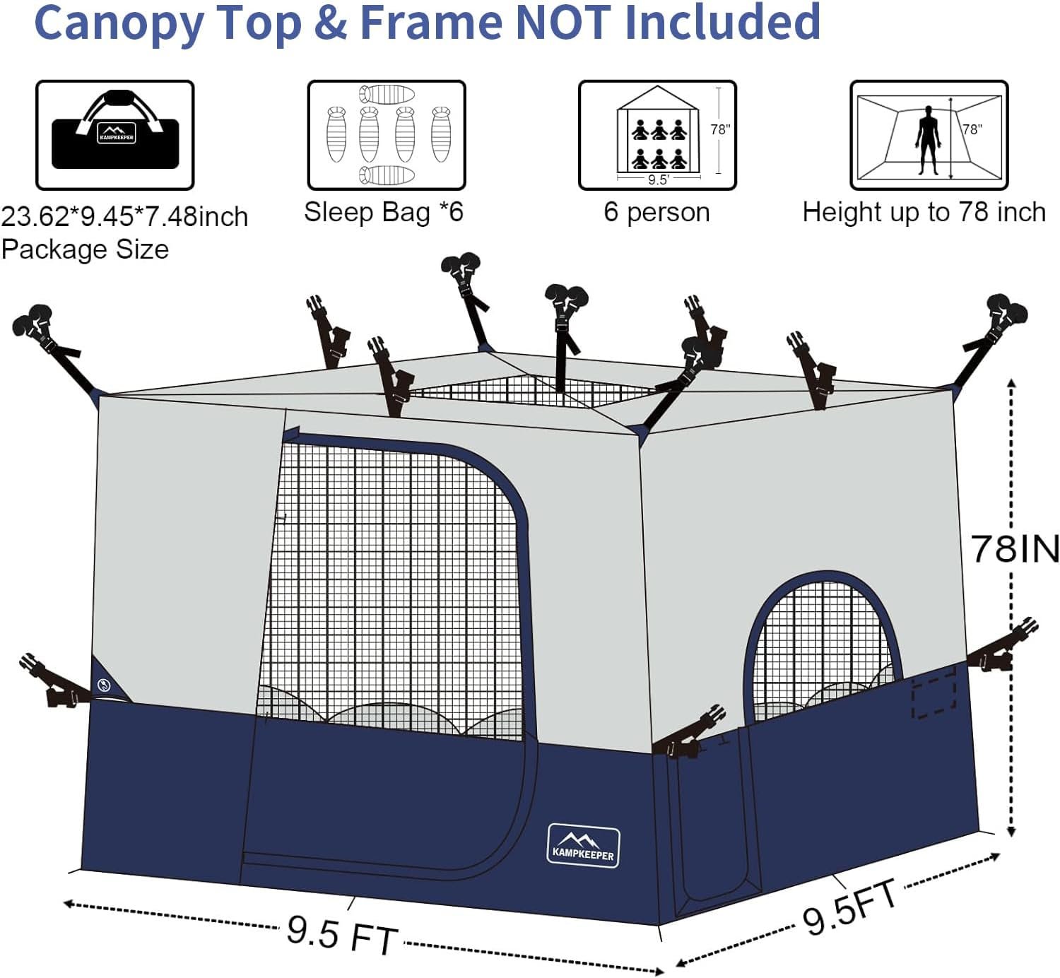 Camping Inner Tent for Pop Up Canopy–Vented Roof(Top & Frame NOT Included) | Converts 10'x10' Straight Leg Canopy into Camping Tent–Fully Vented Roof - Image 3