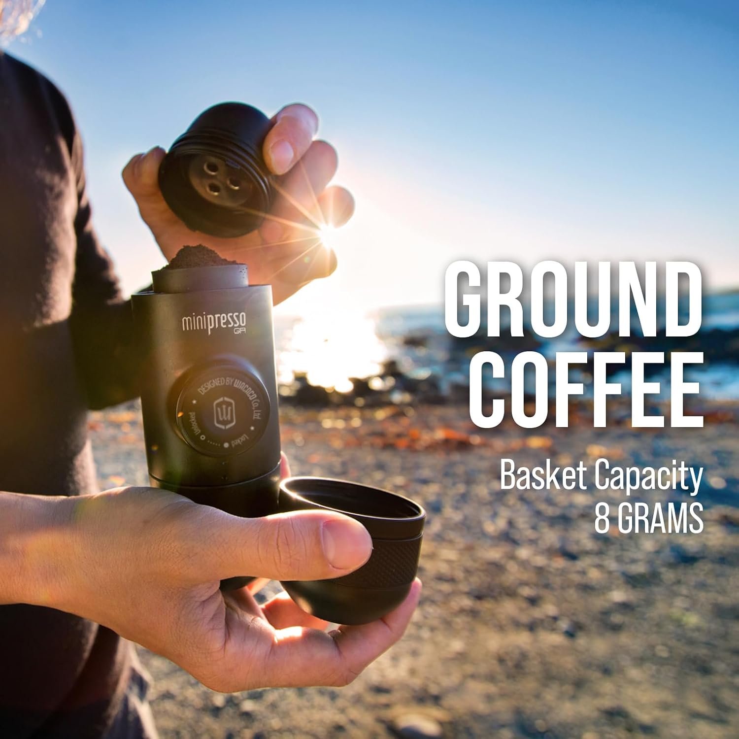 Wacaco Minipresso GR, Portable Espresso Machine, Compatible Ground Coffee, Hand Coffee Maker, Travel Gadgets, Manually Operated, Perfect for Camping, Hiking - Image 4
