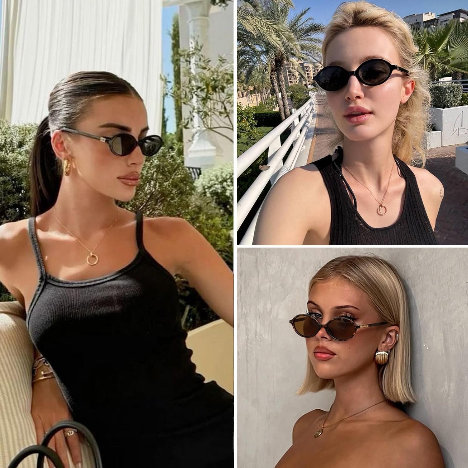 ViewJoy Retro Oval Sunglasses for Women Vintage 90s Y2K Trendy Sun Glasses | Fashion style, UV400 protection, Designer look, Perfect for Daily Wear, Driving, Travel, Beach Essentials and Any outfits - Image 4