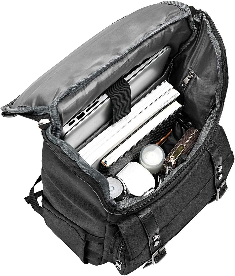 YALUNDISI Vintage Backpack Travel Laptop Backpack with usb Charging Port for Women & Men College Backpack Fits 15.6 Inch Laptop Black - Image 4