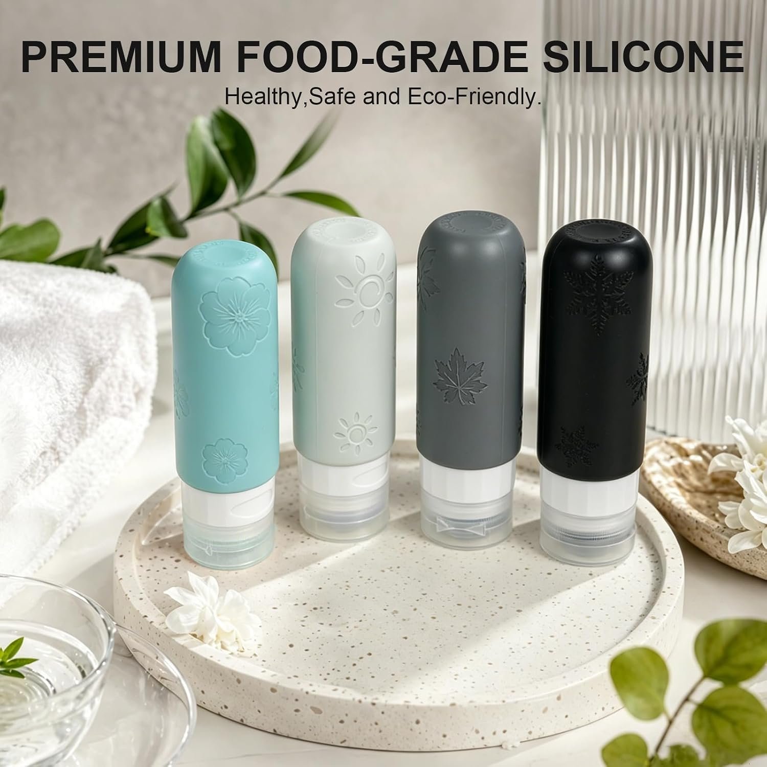 16 Pack Travel Bottles for Toiletries, Silicone TSA Approved-Containers for Toiletries,3oz Silicone Travel Bottles Set Leak Proof Refillable Liquid,Shampoo and Conditioner Travel Toiletry Bottles Grey - Image 5
