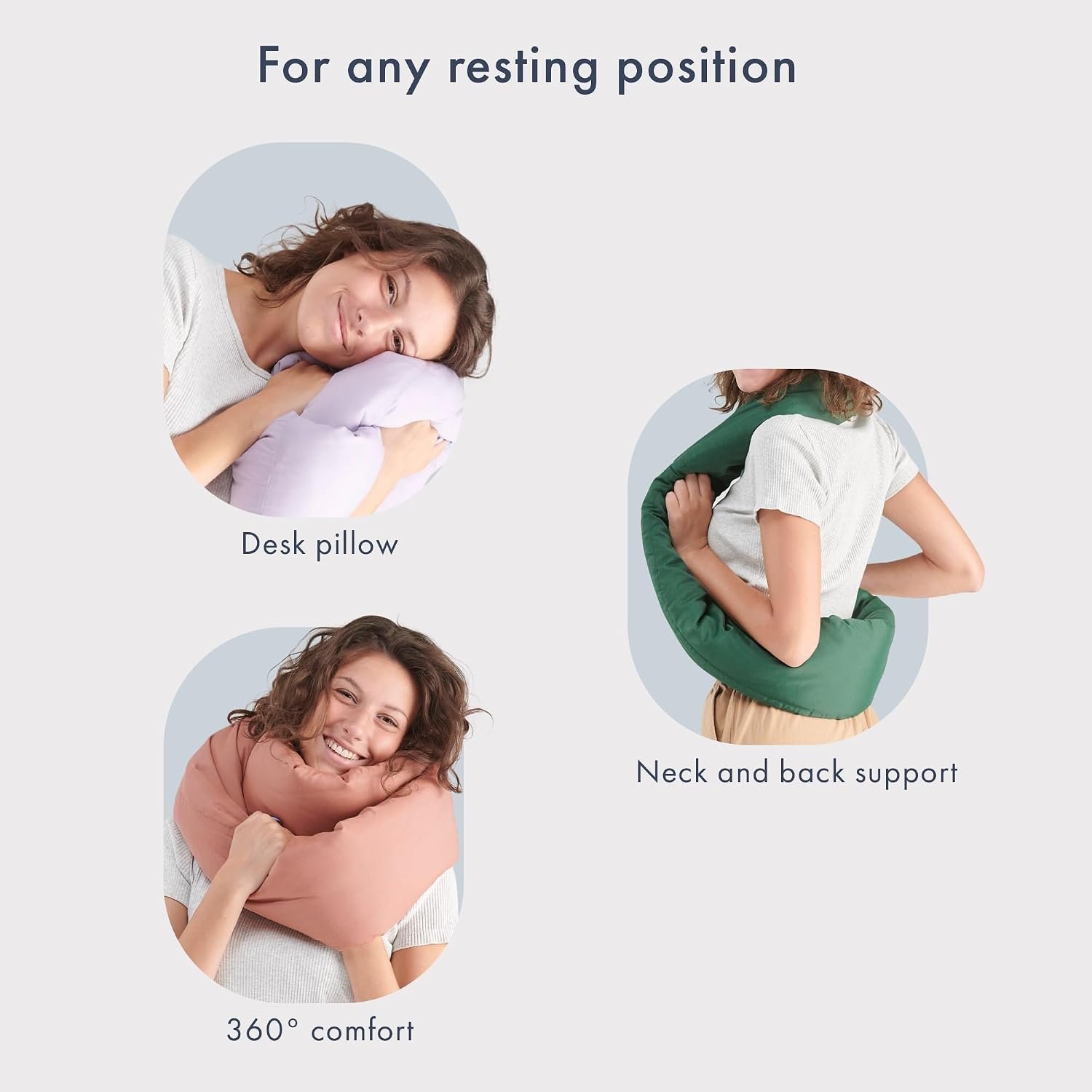 Infinity Pillow - Home Travel Soft Neck Scarf Support Sleep (Grey) - Image 5