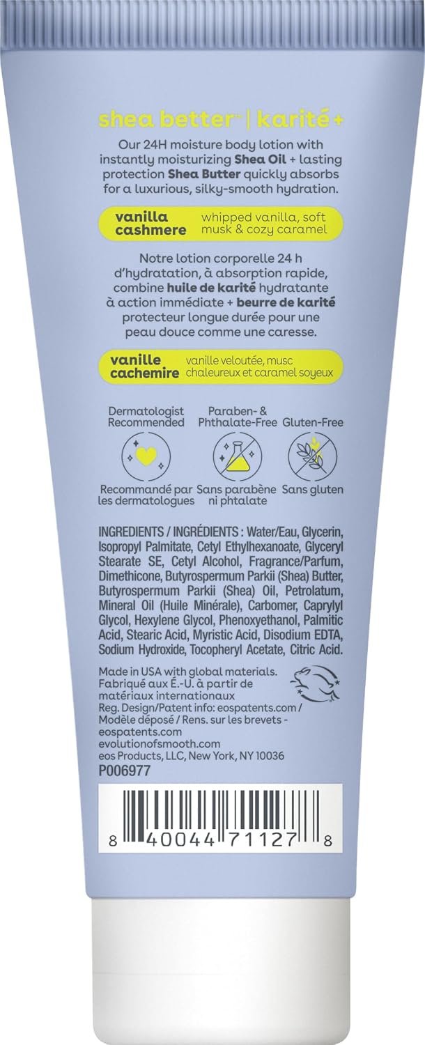 eos 24H Moisture Travel Body Lotion- Vanilla Cashmere, Travel Size Essential, Toiletries, Mini Body Lotion For Dry Skin, 2.5 fl oz - Image 10