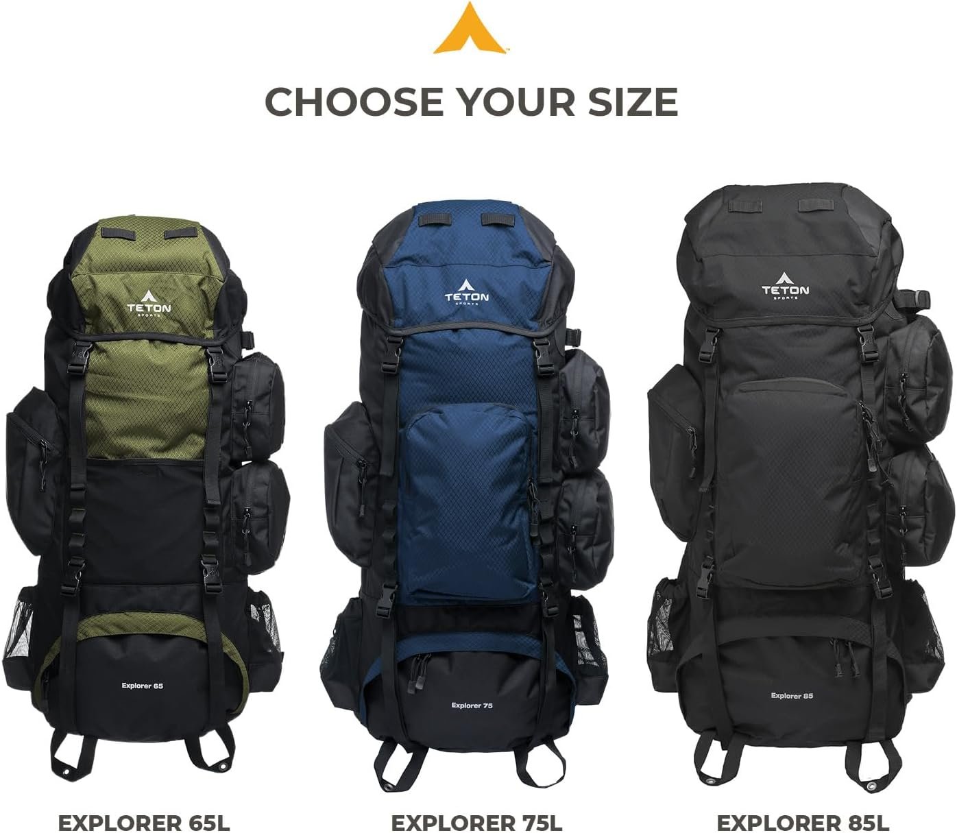 Teton 65L Explorer Internal Frame Backpack for Hiking, Camping, Backpacking, Rain Cover Included, Graphite - Image 6