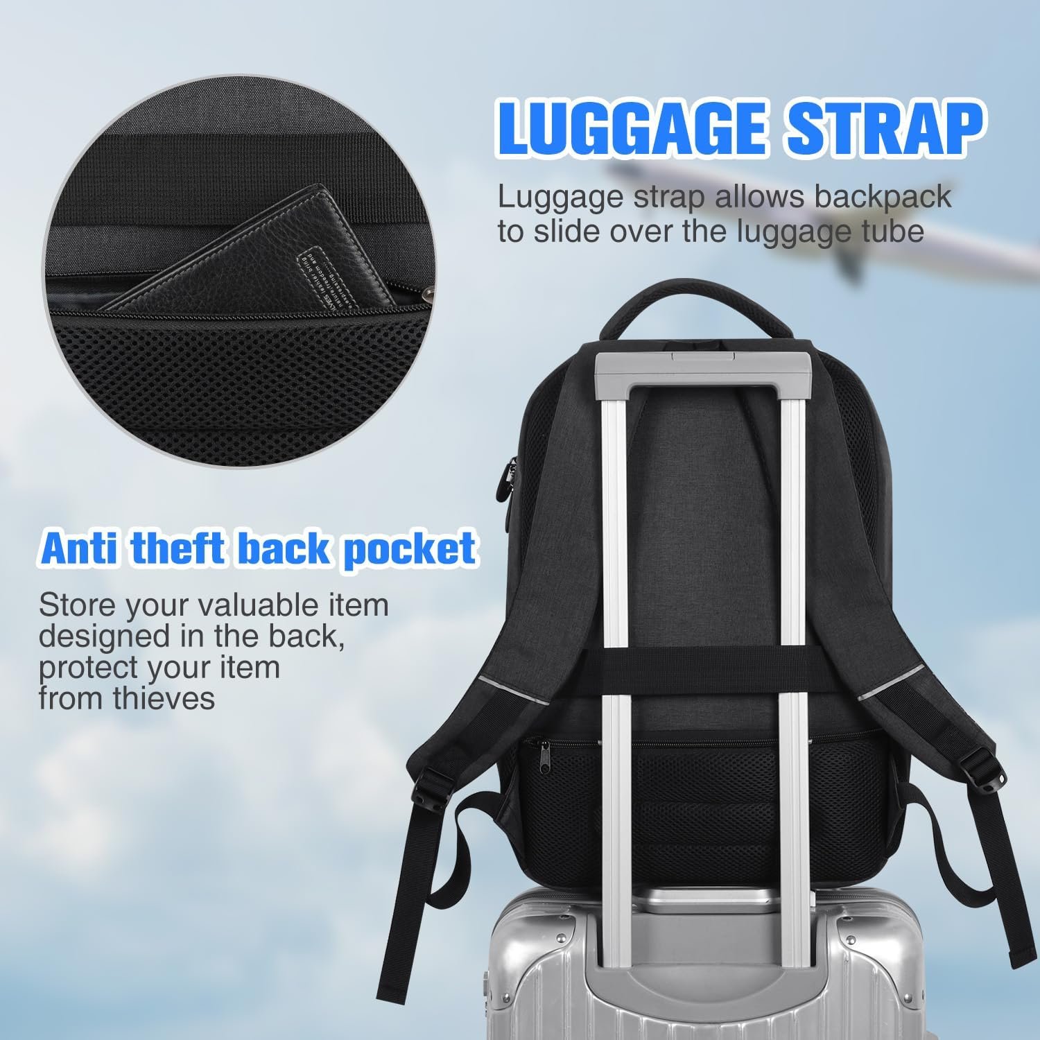 Paude Backpack for Men and Women,School Backpack for Teens,15.6 inch Laptop Backpack with USB Charging port for Business College Travel - Image 5