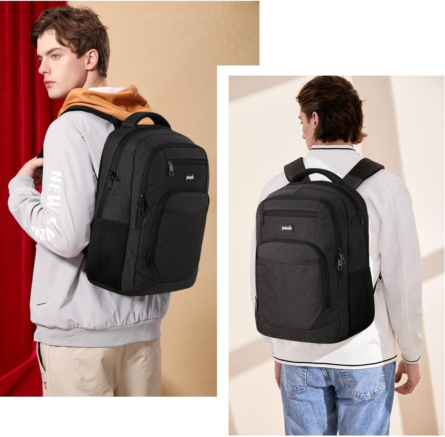 Paude Backpack for Men and Women,School Backpack for Teens,15.6 inch Laptop Backpack with USB Charging port for Business College Travel - Image 2