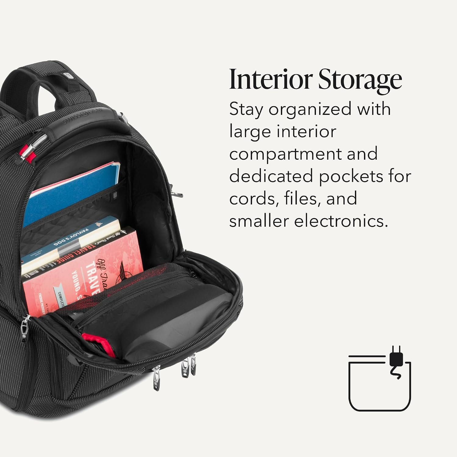 SwissGear Travel Tech Elite Laptop Backpack – Fits Laptops up to 16” – ScanSmart TSA-Friendly Backpack with USB Port, Shoe Compartment & Organizer Pockets – Black Dot - Image 5