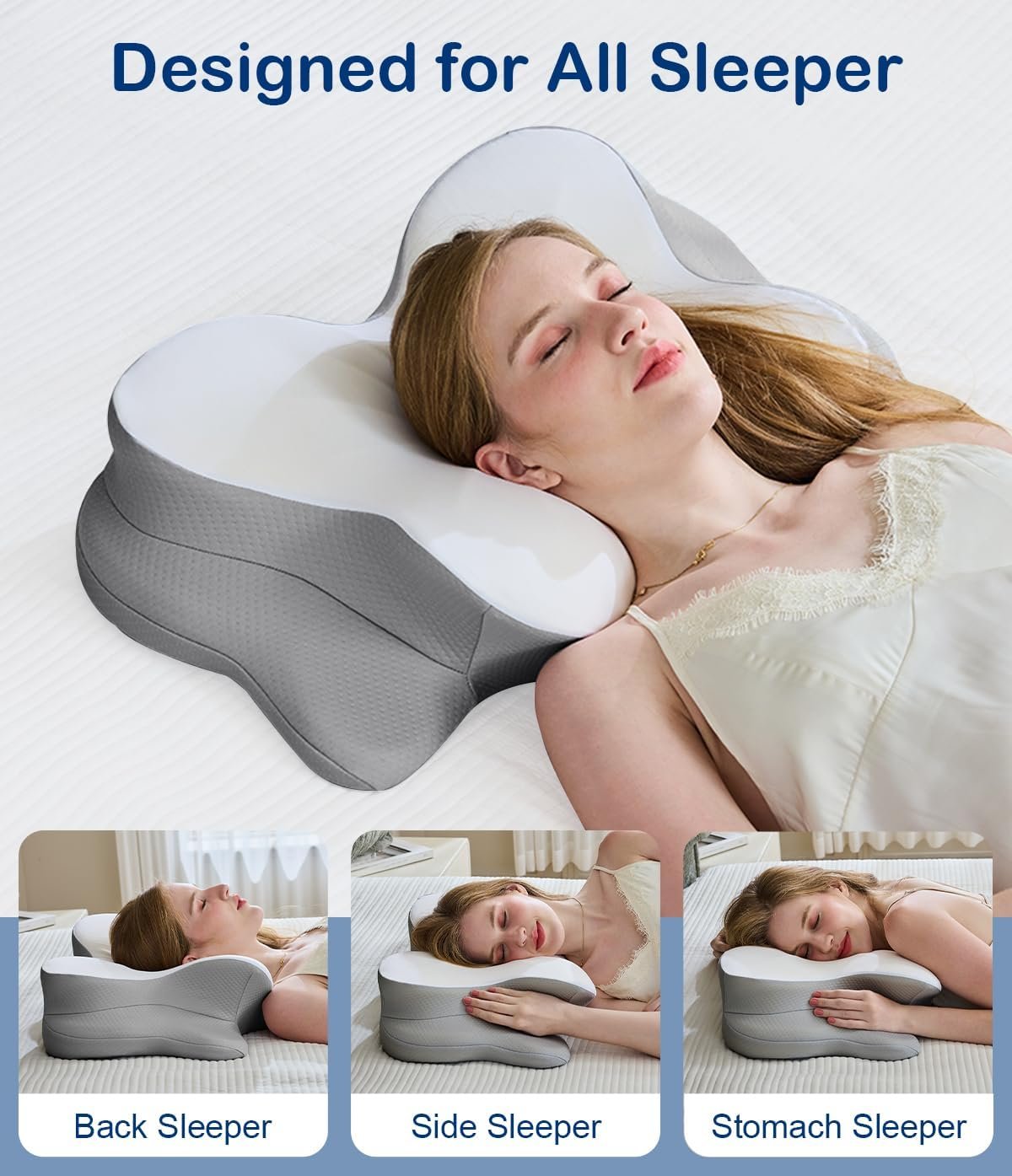 Ergonomic Memory Foam Pillow for Neck Pain Relief for All Sleepers - Image 6