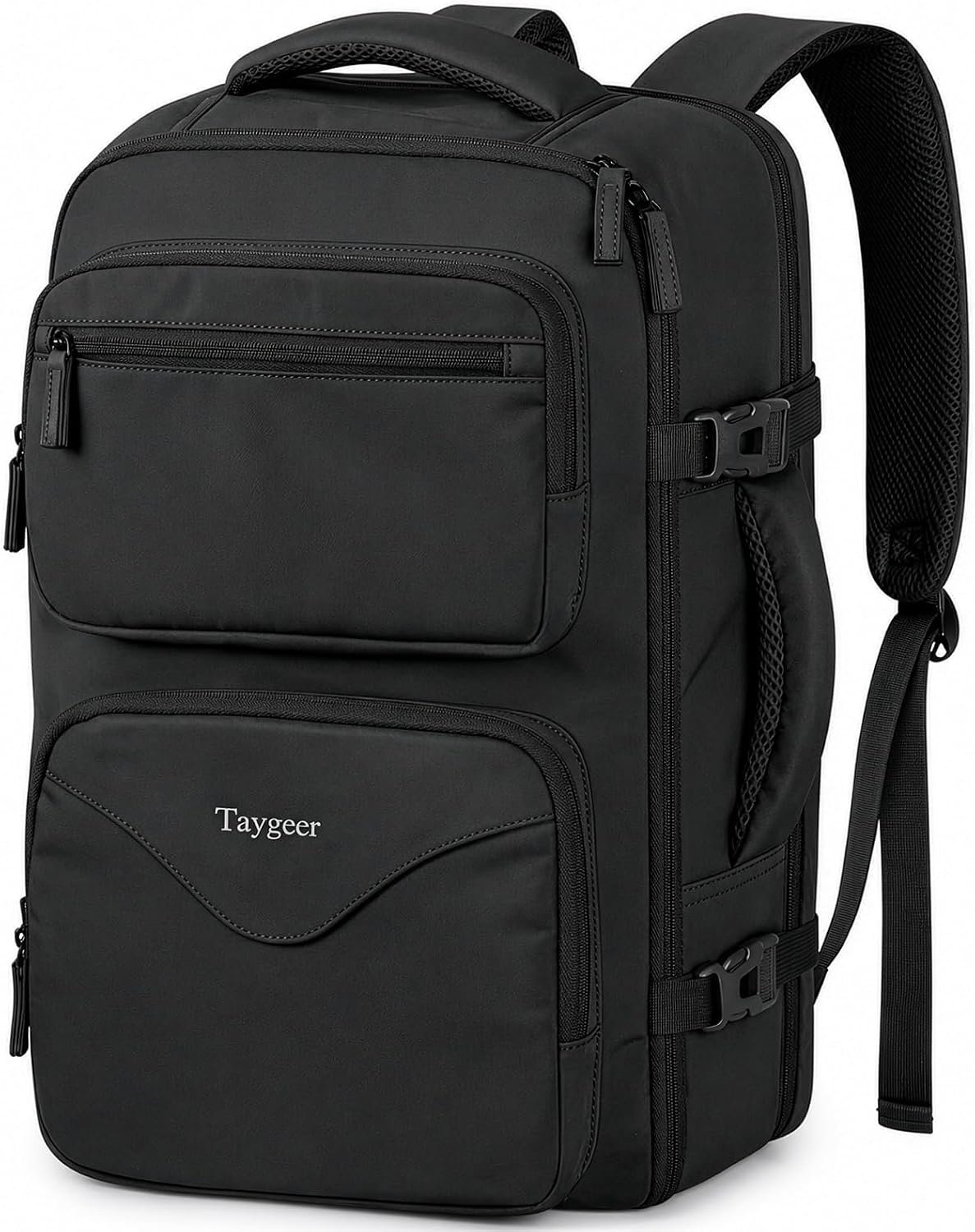 Taygeer Mochila De Viaje Para Hombre, TSA Travel Laptop Backpack for Men | Carry on Bag, Fits 15.6 Inch Laptop, Shoe Pouch, Water Bottle Pocket, Travel Gift for Men Business Work Black