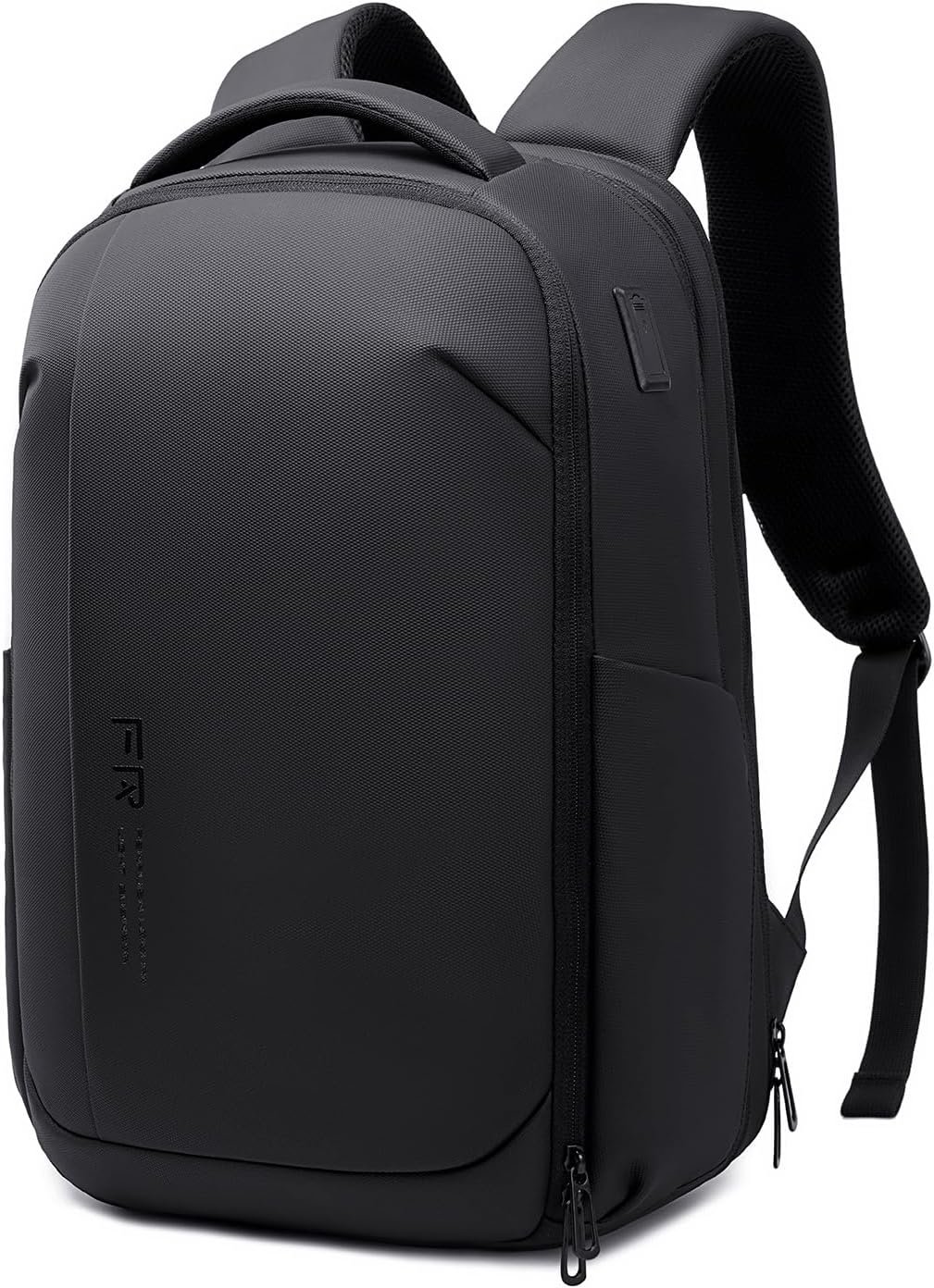 FENRUIEN Expandable Laptop Backpack 15.6 Inch for Men Business Travel | Commute & Office Ready, Water-Resistant, Laptop Compartment, TSA-friendly, USB Charging Port, Black