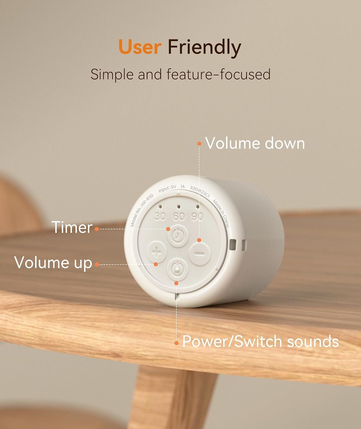 Dreamegg Portable White Noise Machine, 1000mAh Battery, Travel Sleep, Cream | Egg-Sized, 16 Sounds, USB-C, Timer, Baby & Adults, Office Privacy, Gift Use - Image 6