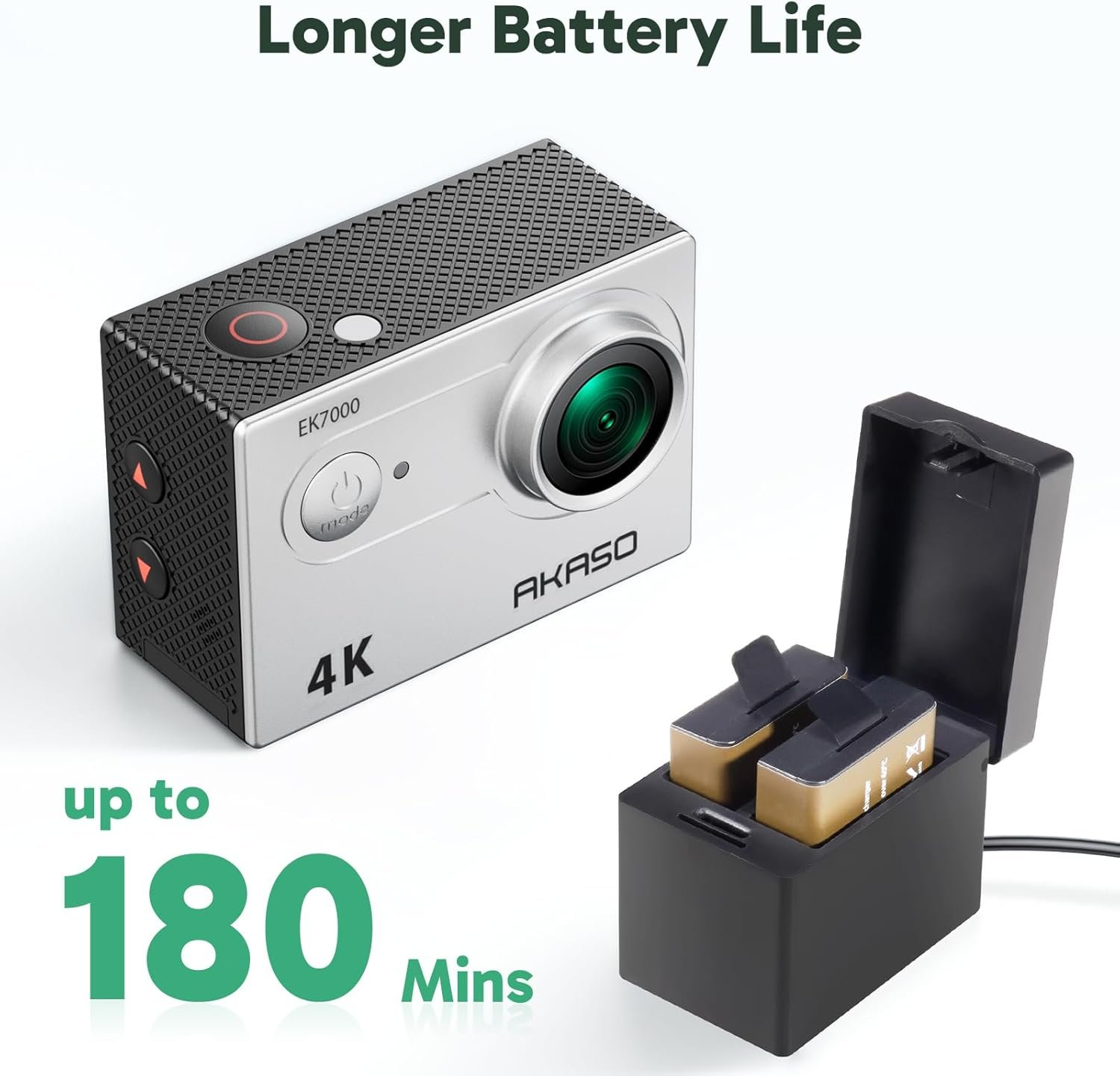 AKASO EK7000 4K30FPS 20MP WiFi Action Camera with EIS Ultra HD 131FT Waterproof Underwater Camera Remote Control 4X Zoom Support External Microphone - Image 7