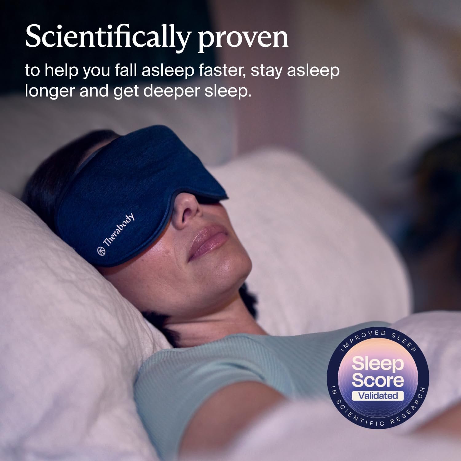 TheraGun Therabody Sleep Mask Ultra-Comfortable, 100% Blackout Sleep Eye Mask with Gentle Eye Massager Vibration for Stress Relief, Headache Relief & Self Care - Facial Massager for Women & Men - Image 2
