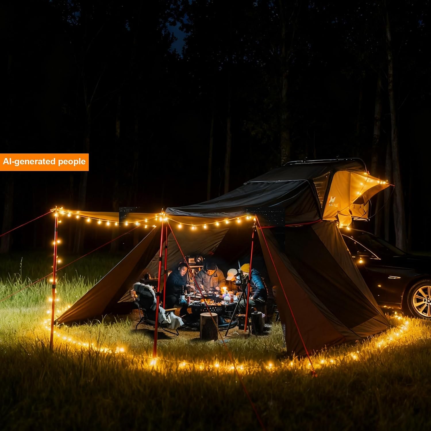 Naturnest Rooftop Tent Hard Shell with Annex Room, Easy Set Up Large Tent for 2-3 Person Camping, Waterproof 4 Season Tents for Truck, Jeep, SUV, Van, Trailer - Sirius 1 with Annex Room - Image 2