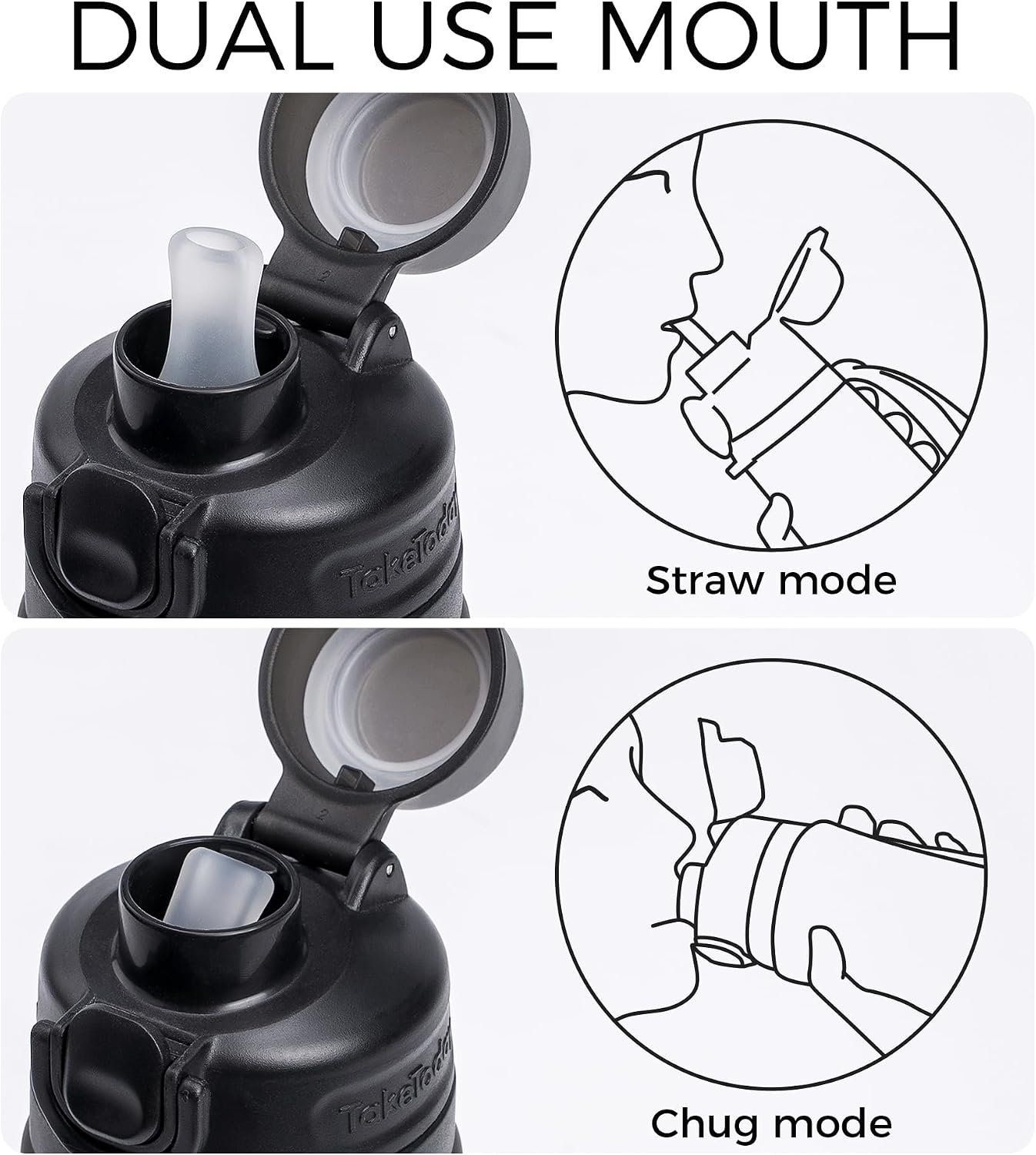 TakeToday Collapsible Water Bottles 21oz (600mL), Foldable Platinum Silicone Travel Water Bottle with Straw & Carry Strap, Leak-Resistant Screw Lid, Wide Mouth, BPA-Free for Hiking, Camping, Travel - Image 4