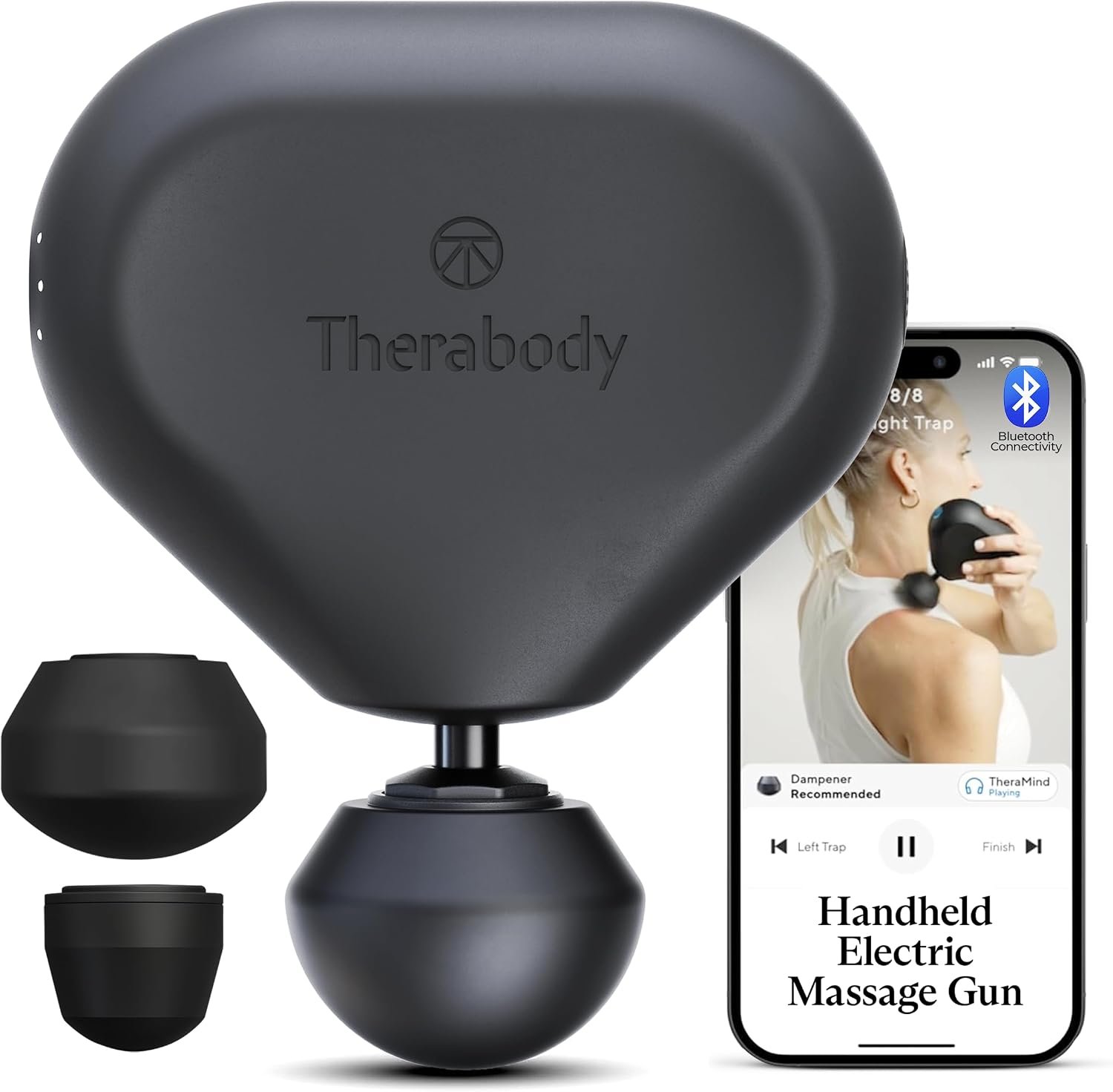 TheraGun Therabody Mini 3rd Gen Massage Gun | Travel Essential, Black | Ultra-Portable Percussion Massager for Recovery Anywhere | Bluetooth, 3-Speed, 1-Button Control, Muscle & Tension Relief