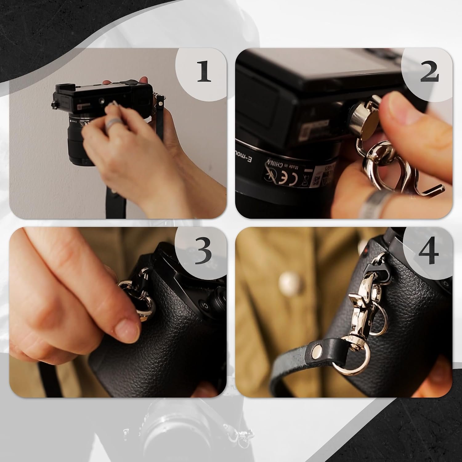 Leather Camera Strap Crossbody for DSLR, Mirrorless – Secure Dual Mount, Quick Release for Professional Photography - Image 4