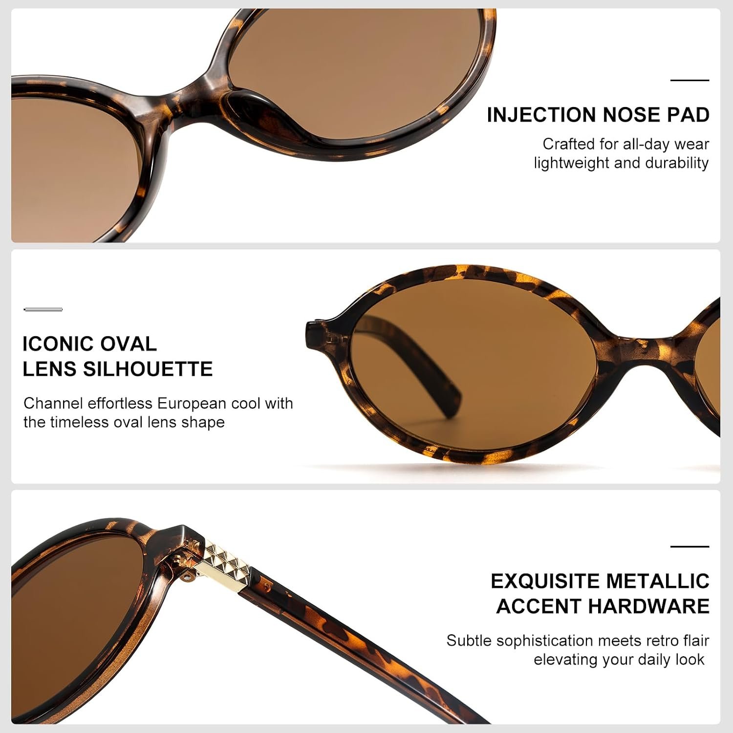 ViewJoy Retro Oval Sunglasses for Women Vintage 90s Y2K Trendy Sun Glasses | Fashion style, UV400 protection, Designer look, Perfect for Daily Wear, Driving, Travel, Beach Essentials and Any outfits - Image 6