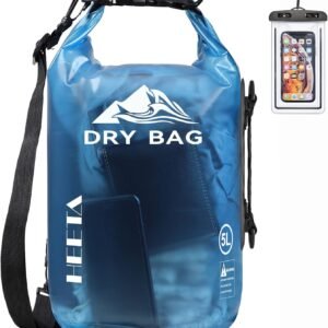 HEETA Dry Bag Waterproof Backpack with Phone Case 5L/10L/20L/30L/40L | Roll Top Lightweight Dry Storage Bag for Women Men, Travel Boating Kayaking Paddle Board Camping Beach Essentials Accessories