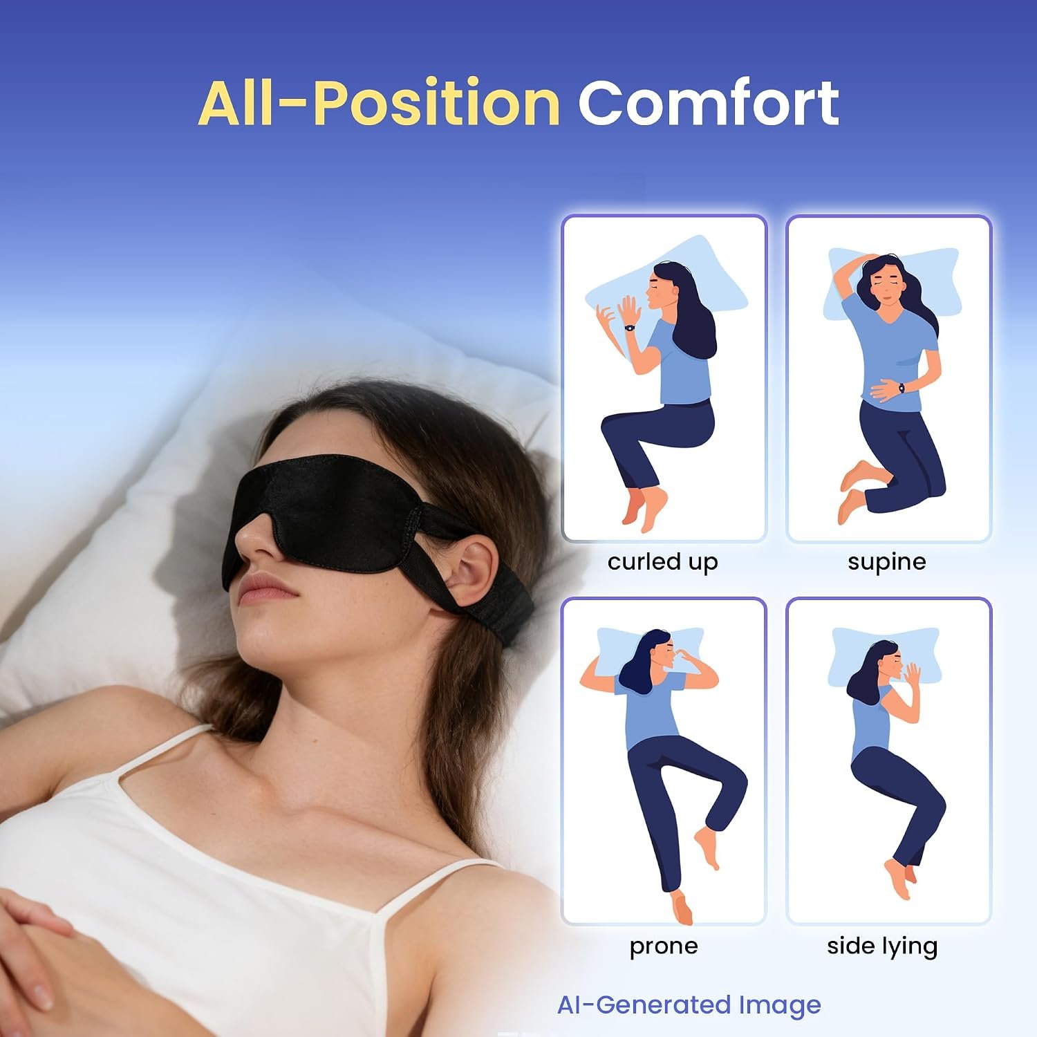 100 Packs Disposable Sleep Masks Bulk, Blackout Blindfolds for Men Women, Soft Eyemasks Adjustable for Sleeping Travel Yoga, Light Blocking Night Eye Mask for Party Games Team Building - Image 7