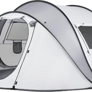 Pop Up Camping Tent, 2/4/6 Person Instant Tent Waterproof PU4500mm, Spacious Ventilated Camping Tent with Front Porch, Quick Setup Lightweight Portable for Outdoor Camping Hiking Beach